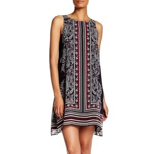 NWT Max Studio Woven Border Print Trapeze Dress